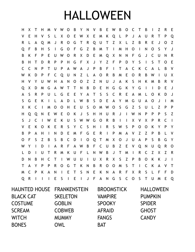 HALLOWEEN Word Search