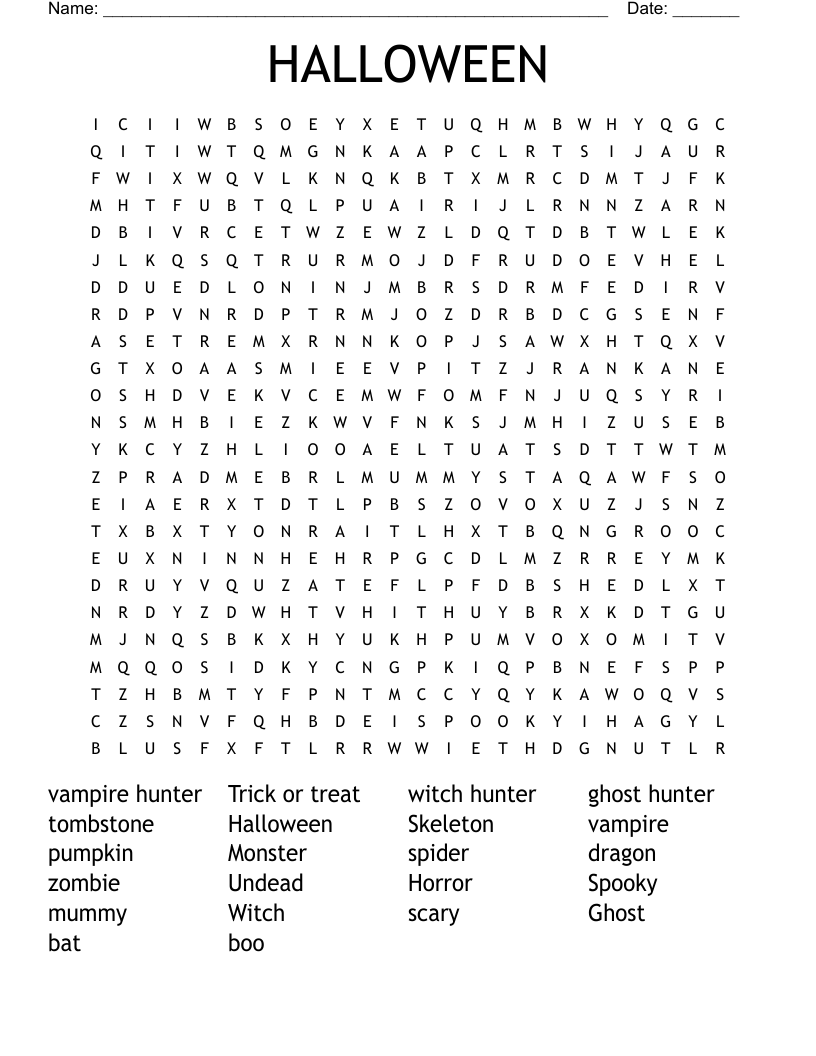 HALLOWEEN Word Search