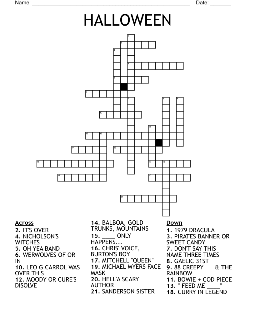 HALLOWEEN Crossword