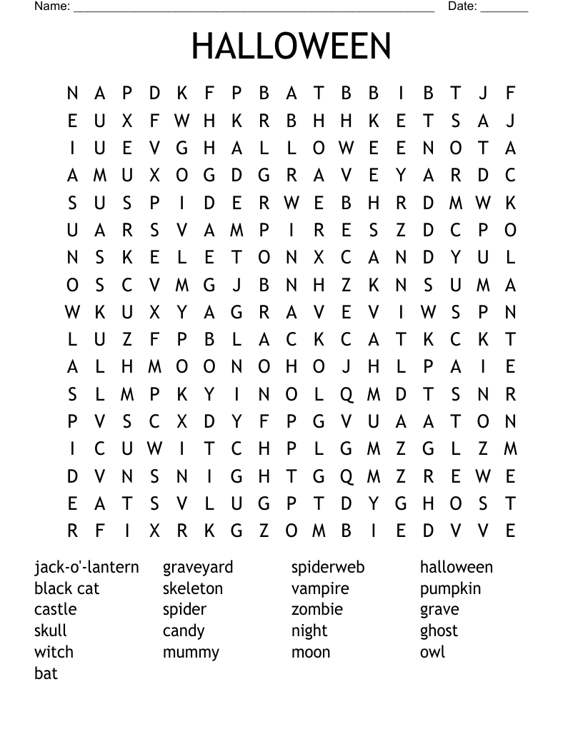 HALLOWEEN Word Search
