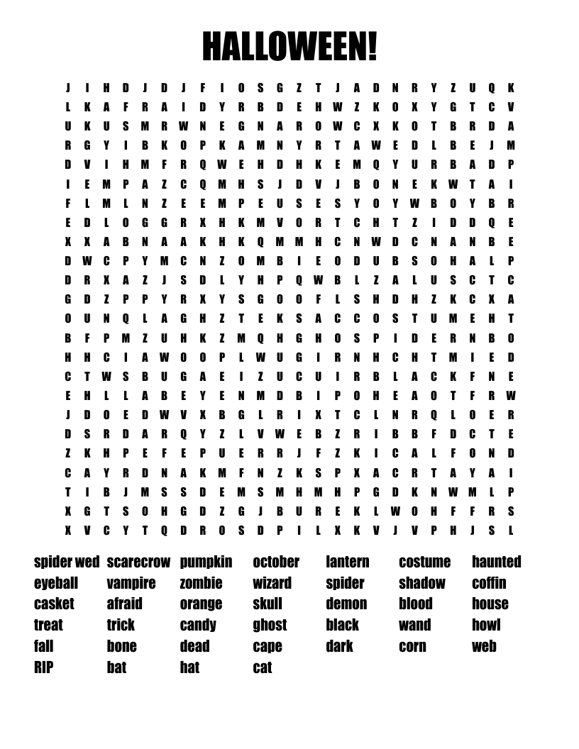 HALLOWEEN! Word Search