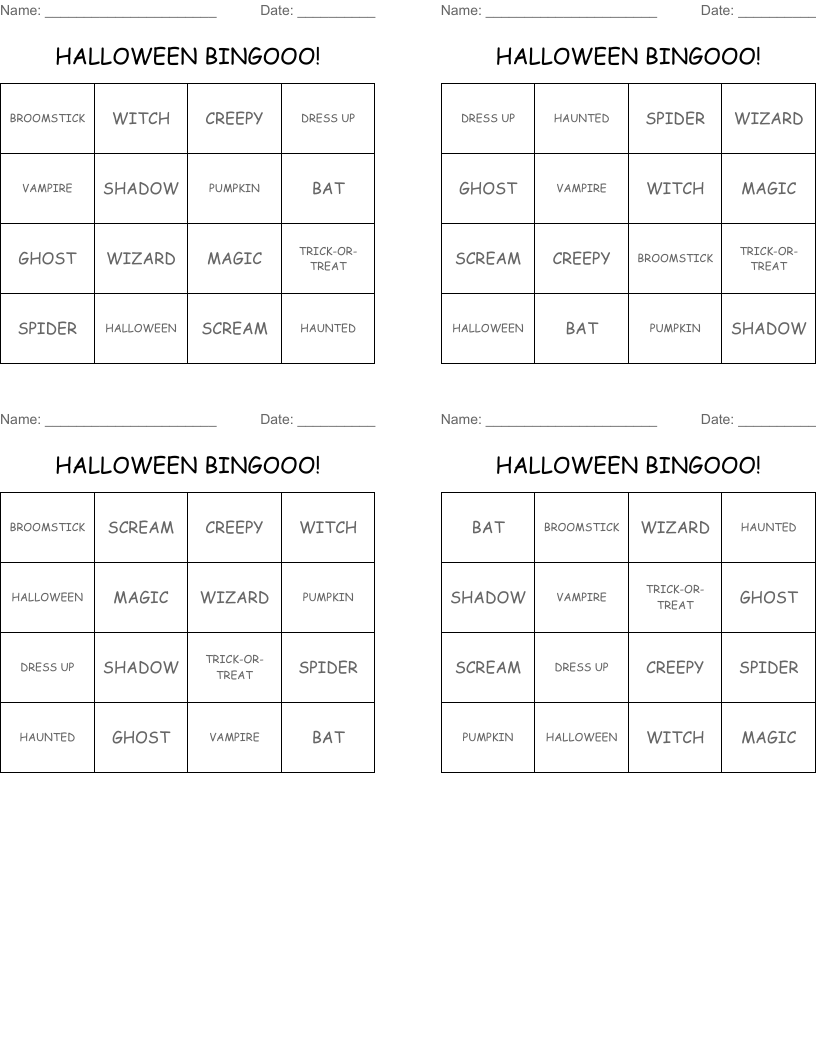 HALLOWEEN BINGOOO!