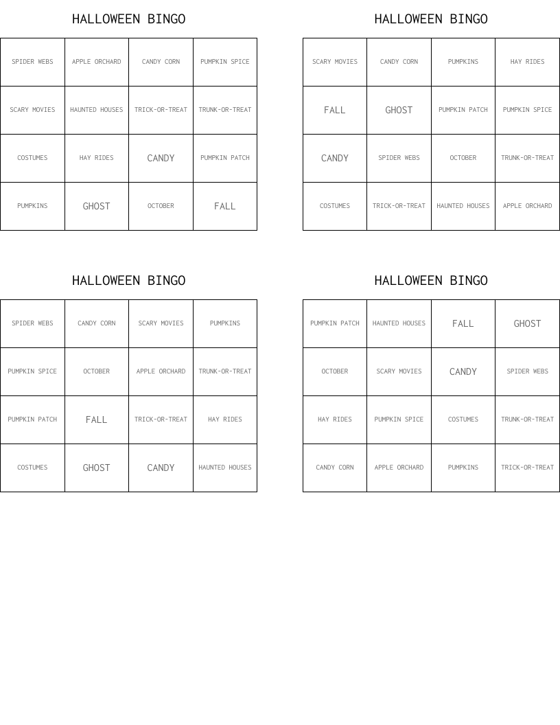 HALLOWEEN BINGO