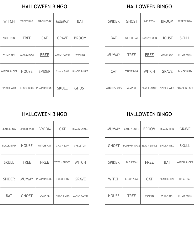 HALLOWEEN BINGO
