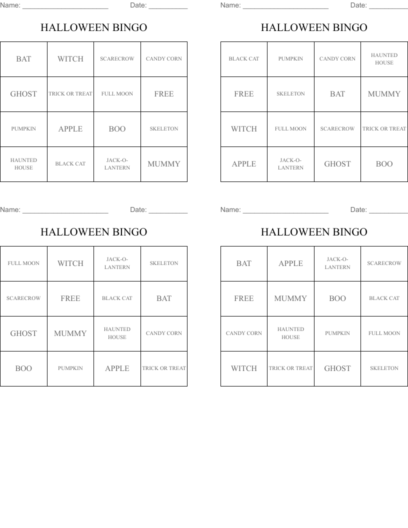 HALLOWEEN BINGO