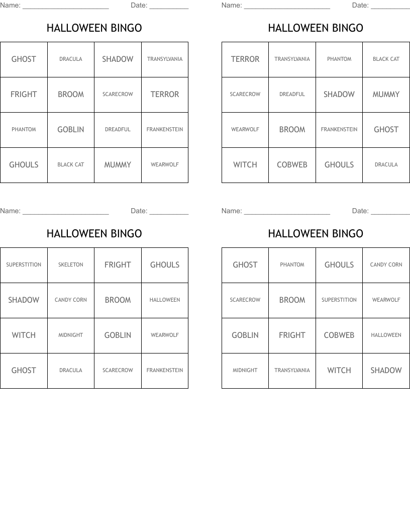 HALLOWEEN BINGO