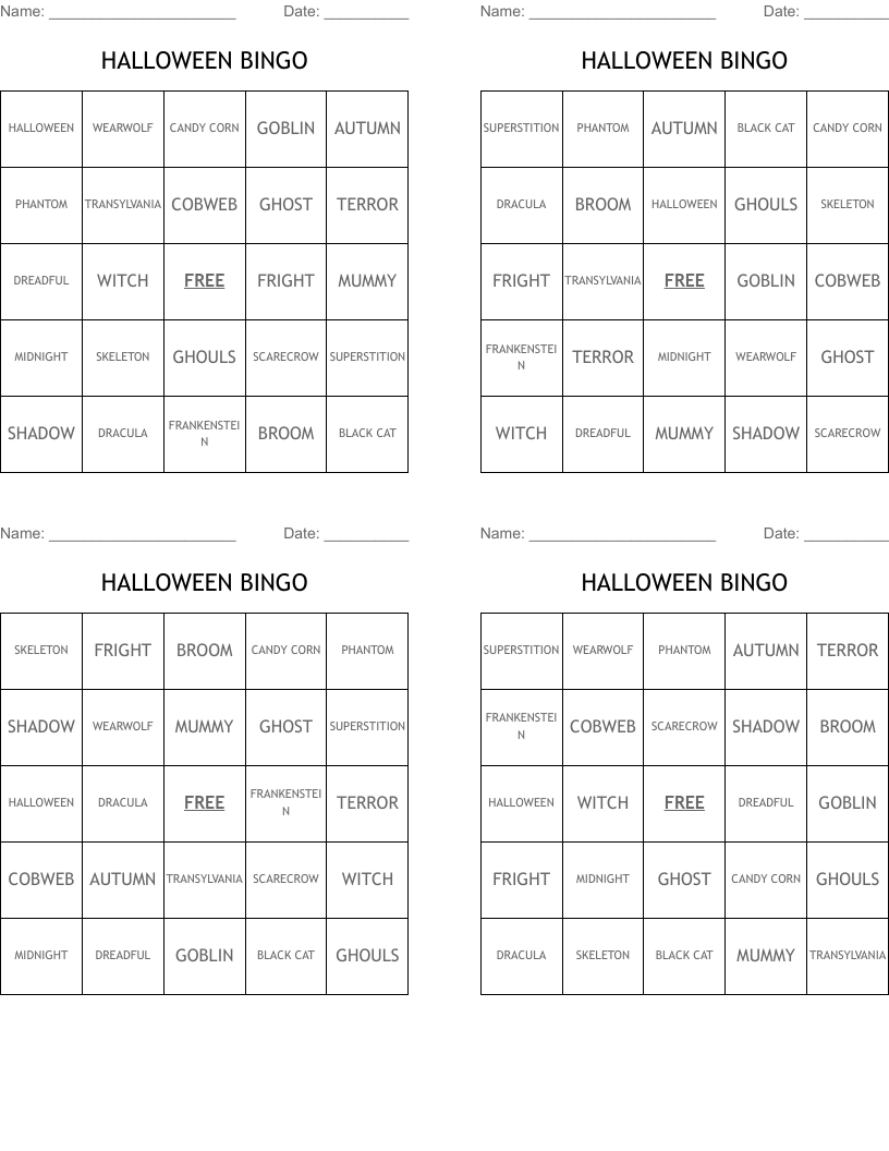 HALLOWEEN BINGO