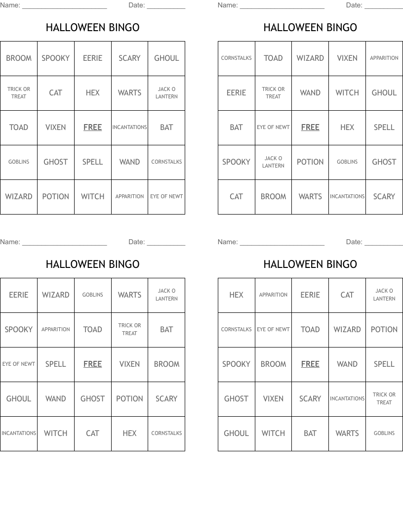 HALLOWEEN BINGO
