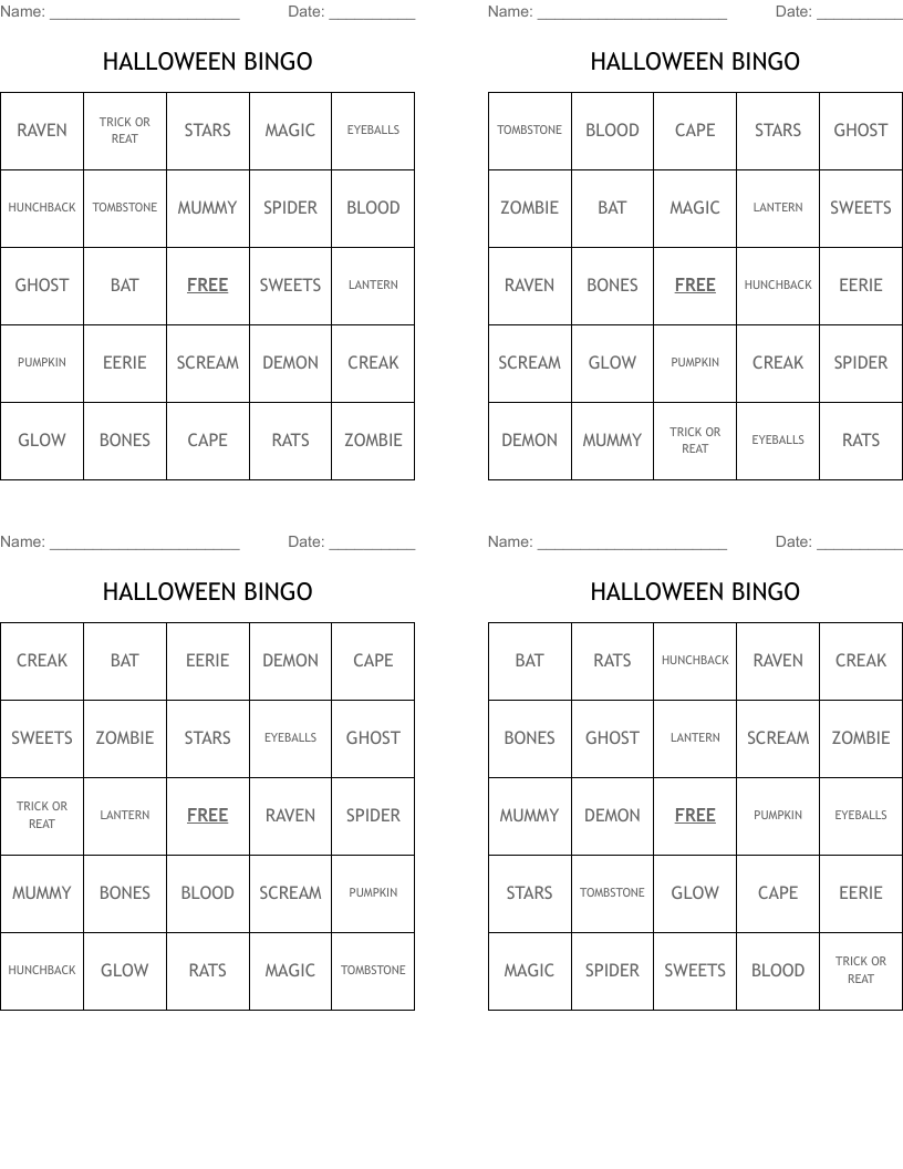 HALLOWEEN BINGO