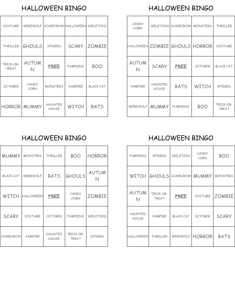 HALLOWEEN BINGO
