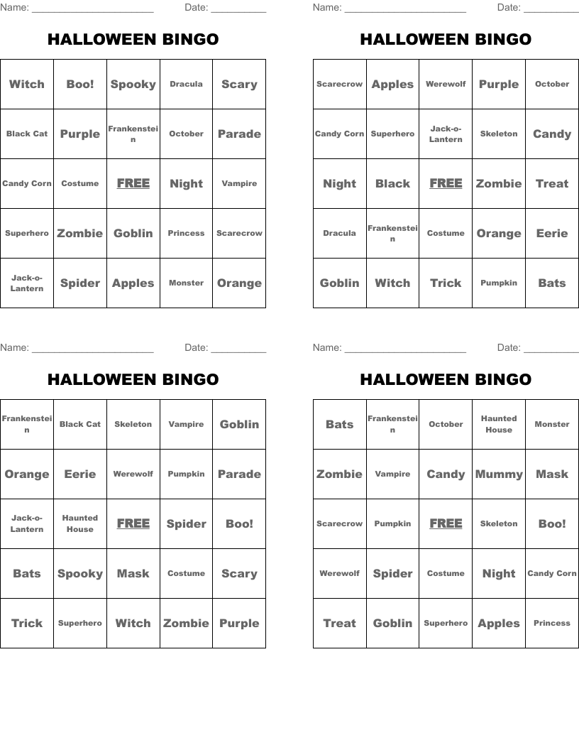 HALLOWEEN BINGO 