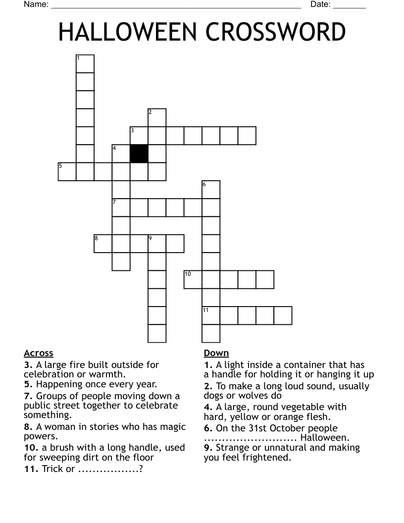HALLOWEEN CROSSWORD