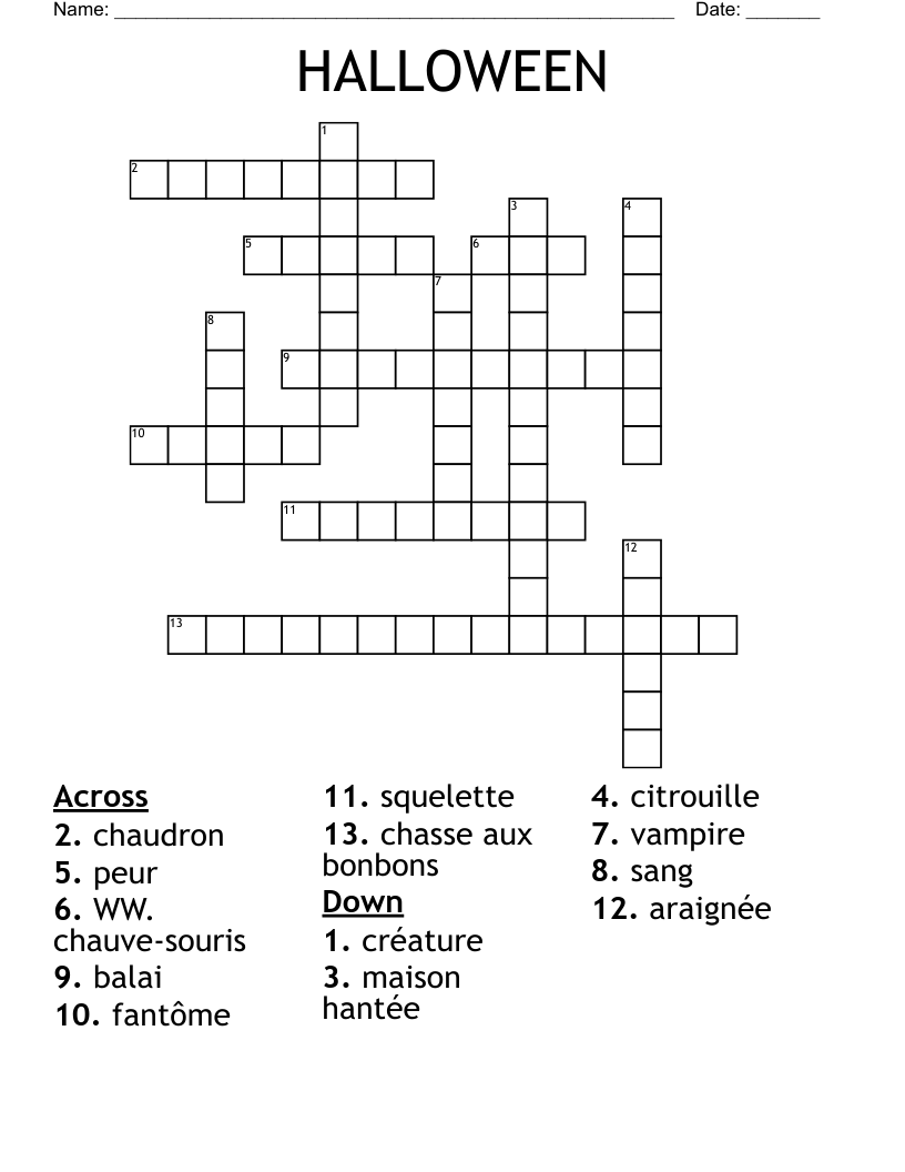 HALLOWEEN  Crossword
