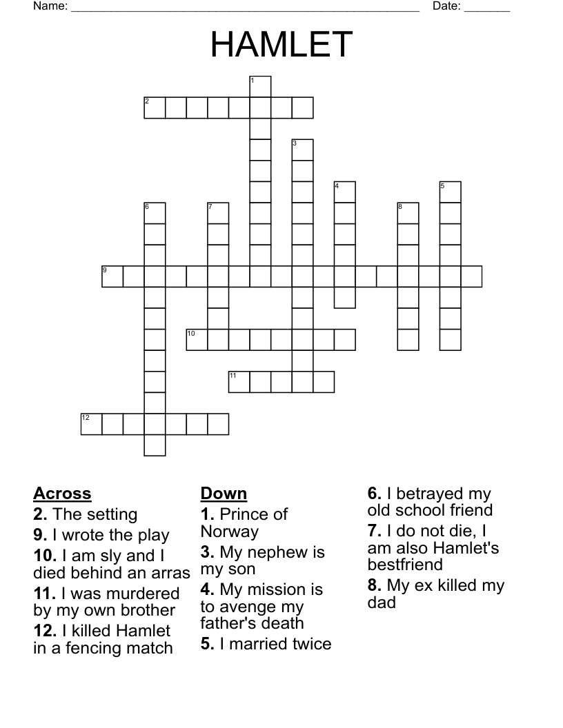 HAMLET Crossword