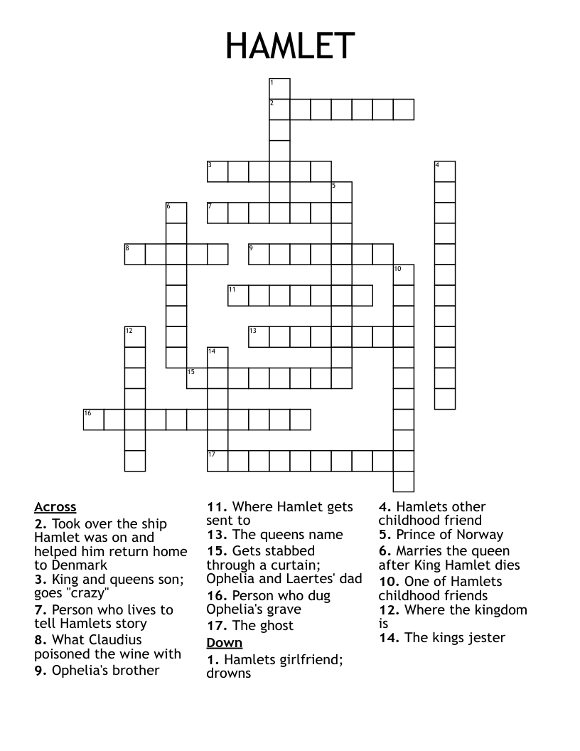 HAMLET Crossword