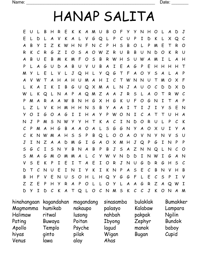 HANAP SALITA Word Search