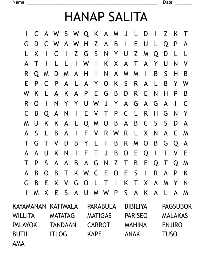 HANAP SALITA Word Search