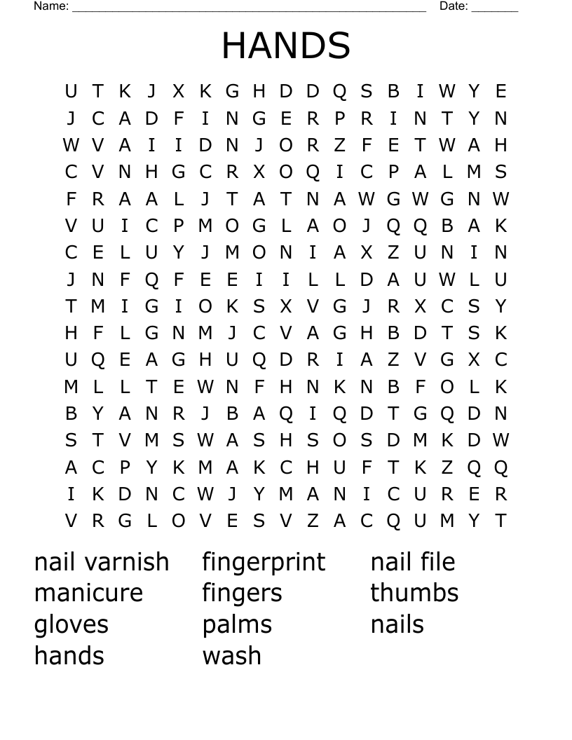 HANDS Word Search