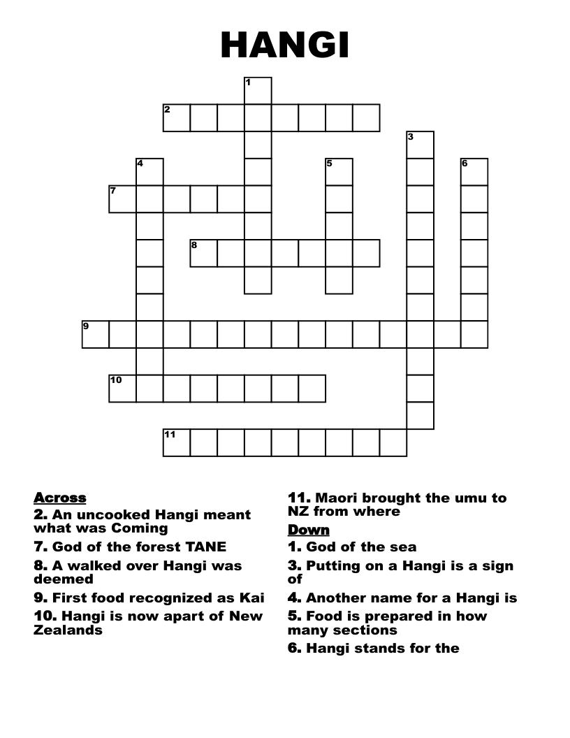 HANGI Crossword