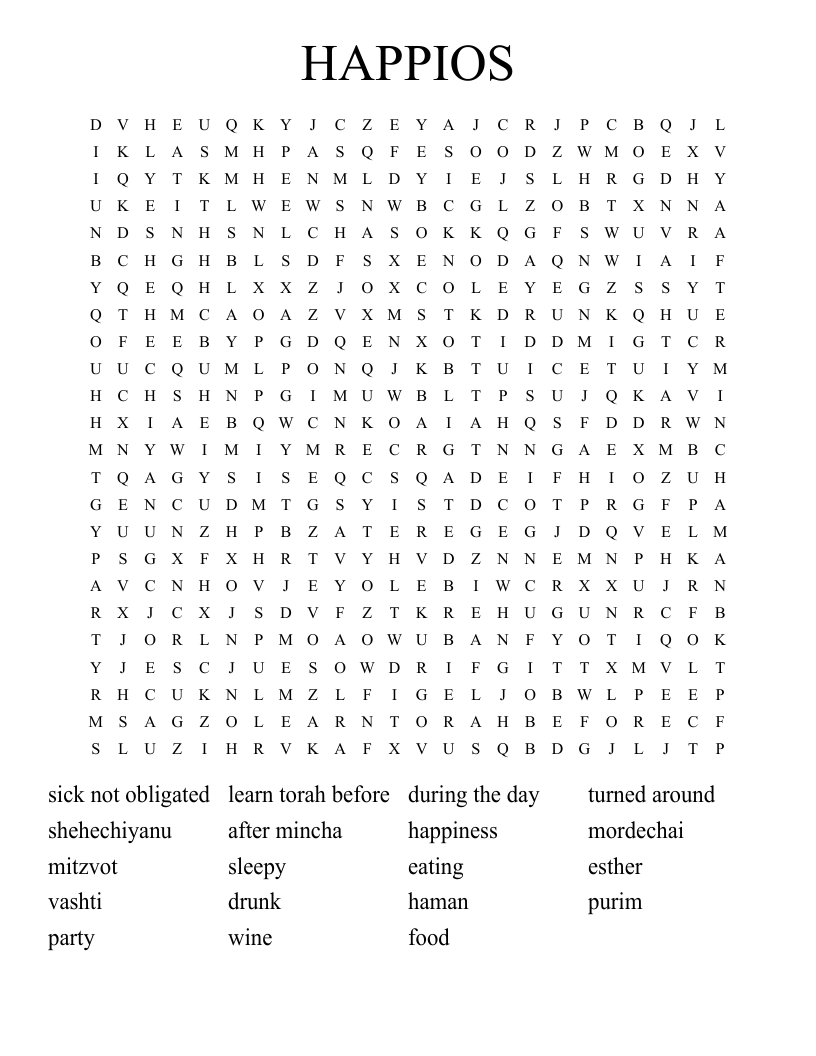 HAPPIOS Word Search