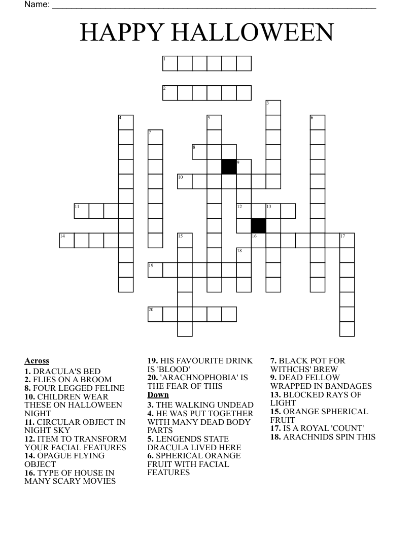 HAPPY HALLOWEEN Crossword