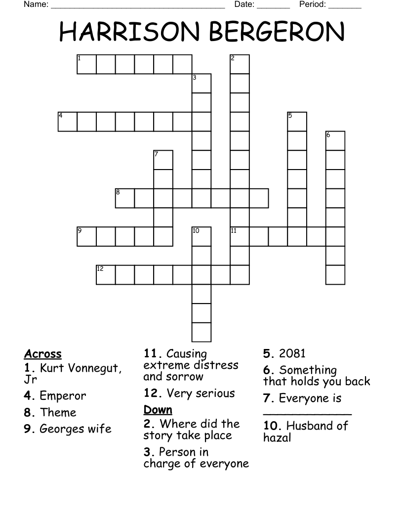 HARRISON BERGERON Crossword