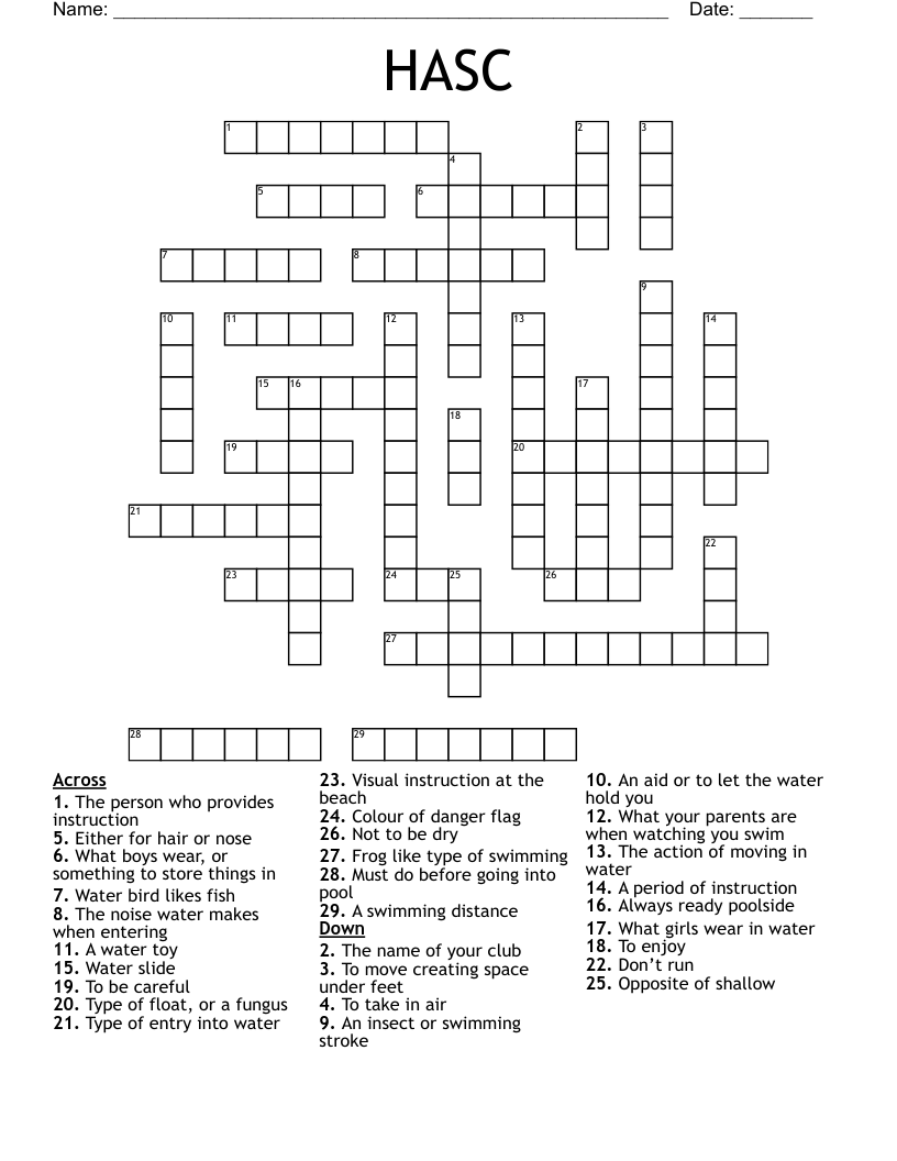 HASC Crossword