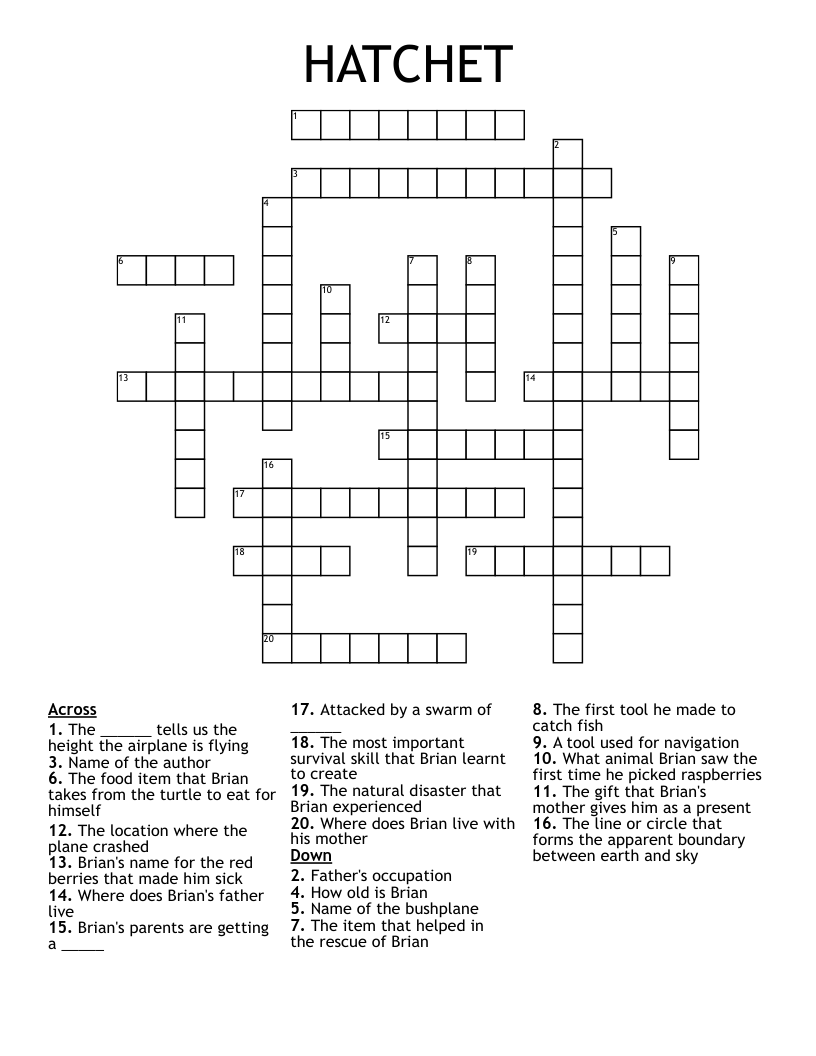 HATCHET Crossword