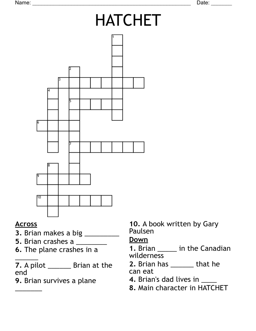HATCHET Crossword