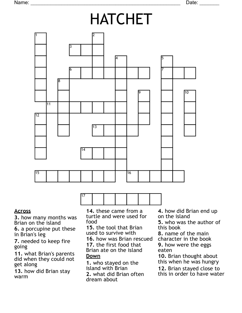 HATCHET Crossword
