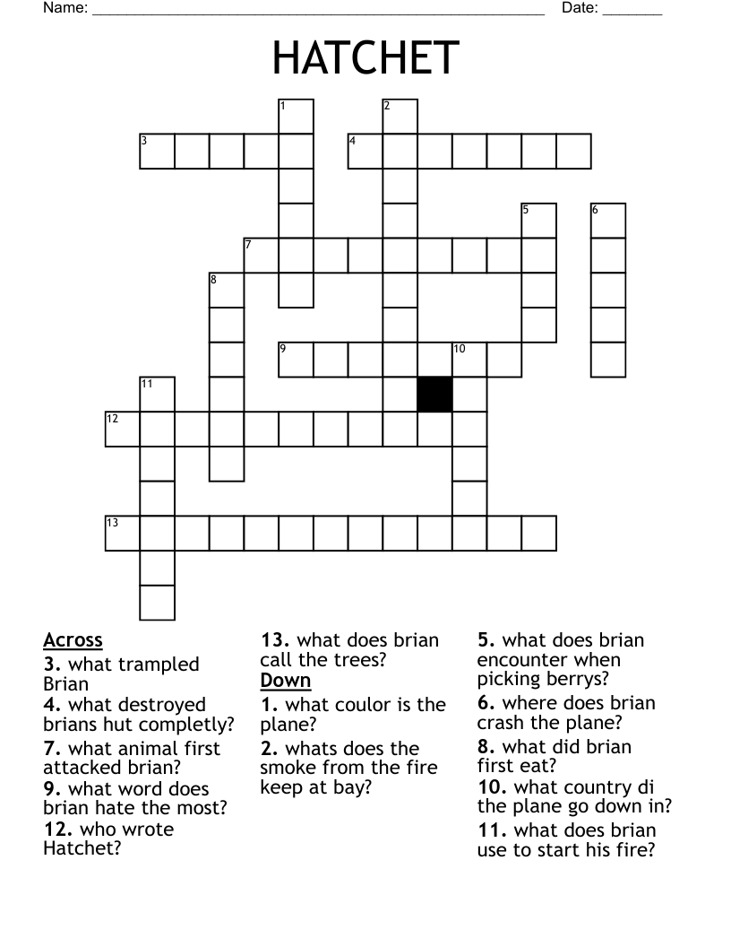 HATCHET Crossword