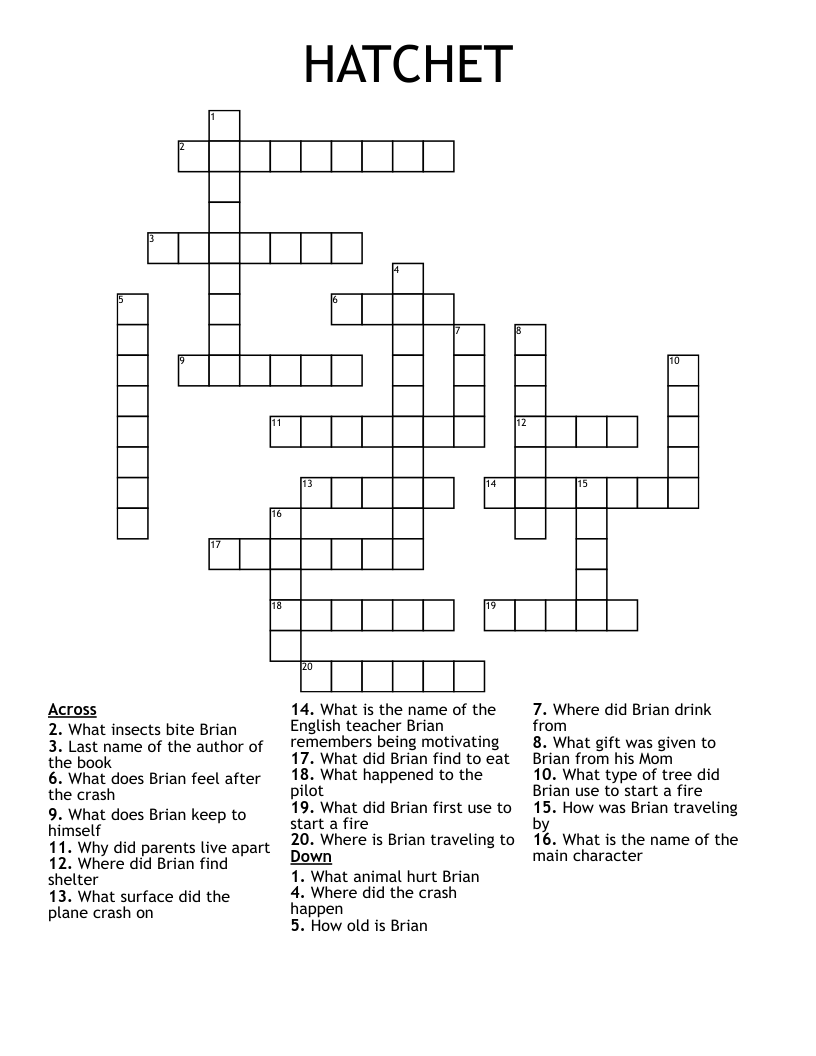 HATCHET Crossword