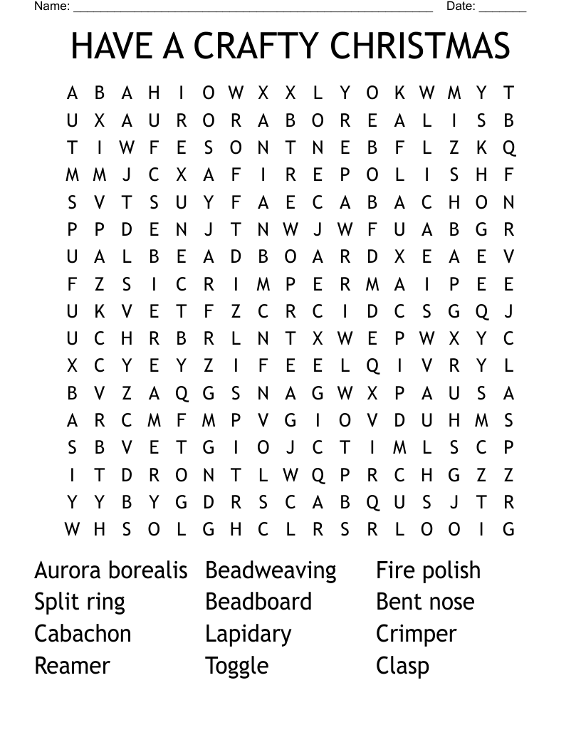 HAVE A CRAFTY CHRISTMAS Word Search