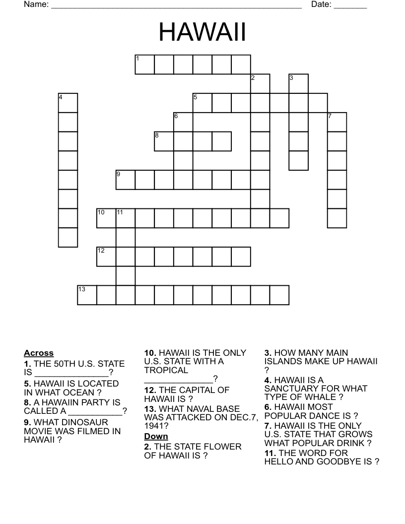 HAWAII Crossword