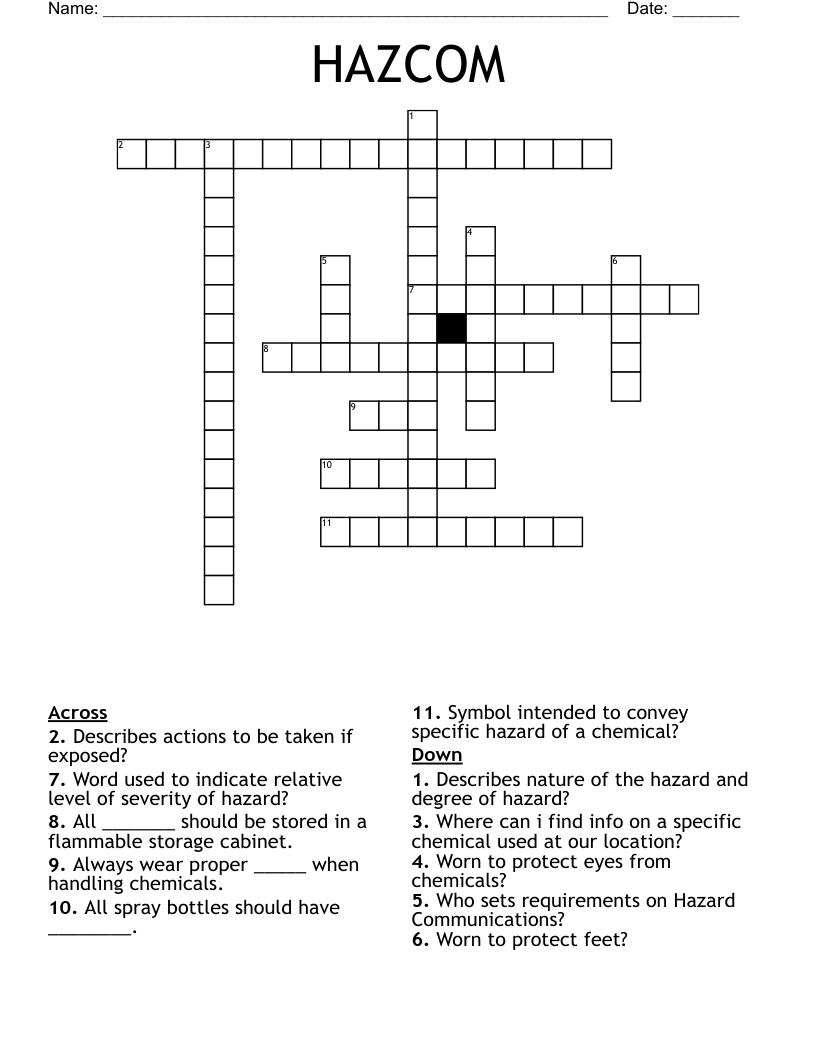 HAZCOM Crossword