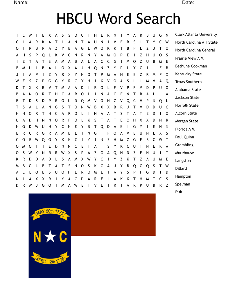 HBCU Word Search