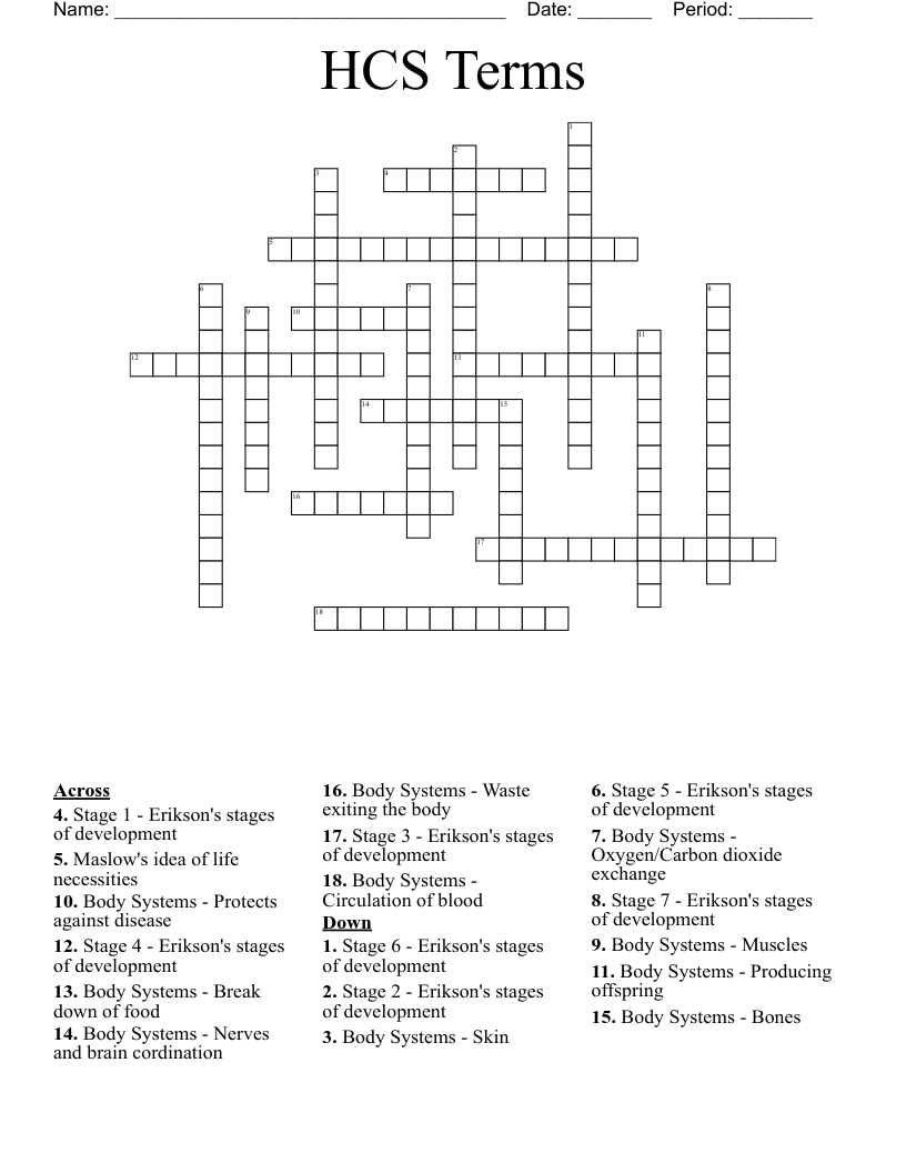 HCS Terms Crossword
