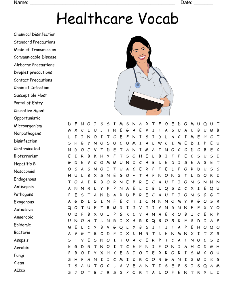 Healthcare Vocab Word Search