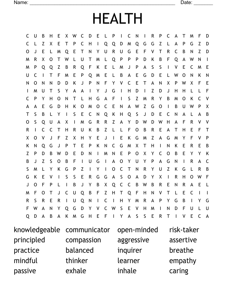 HEALTH Word Search