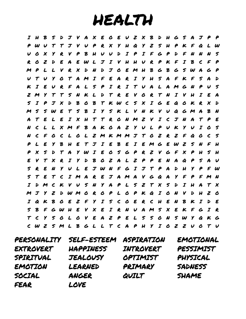 HEALTH Word Search