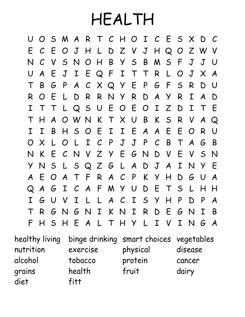 HEALTH Word Search