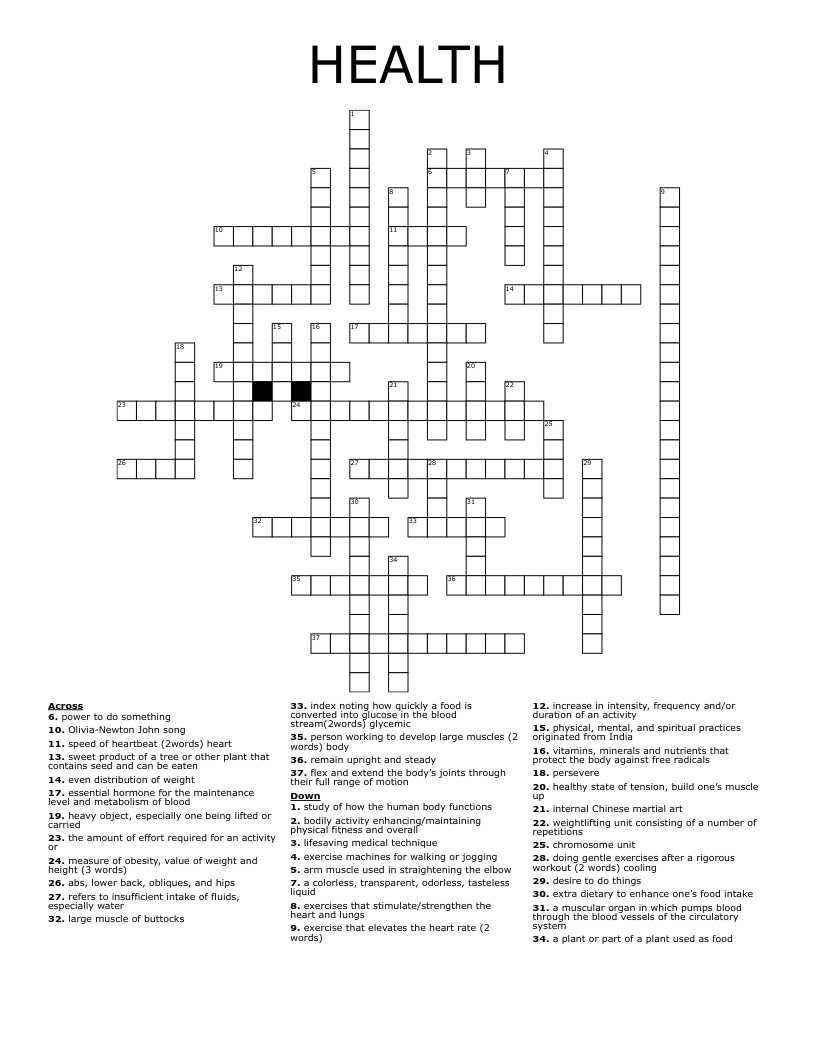 HEALTH Crossword
