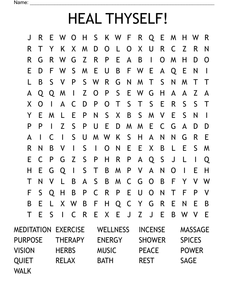 HEAL THYSELF! Word Search