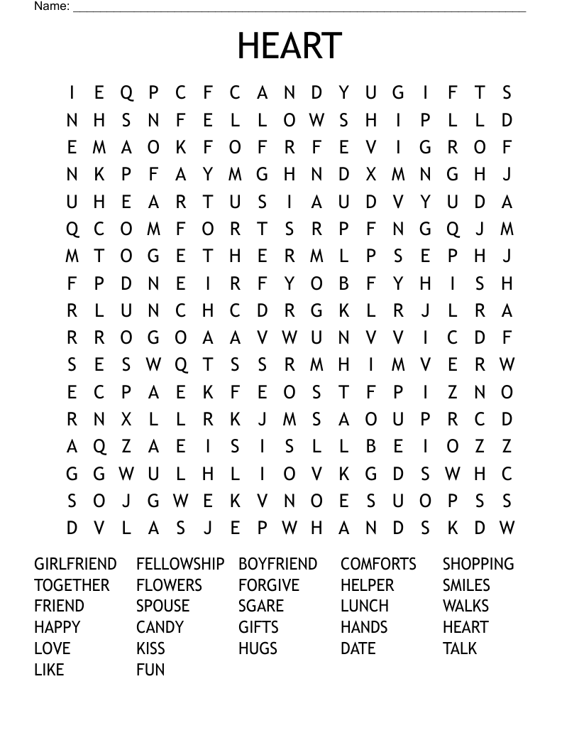 HEART Word Search