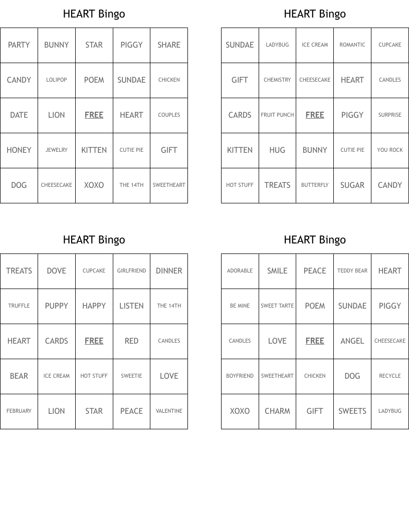 HEART Bingo