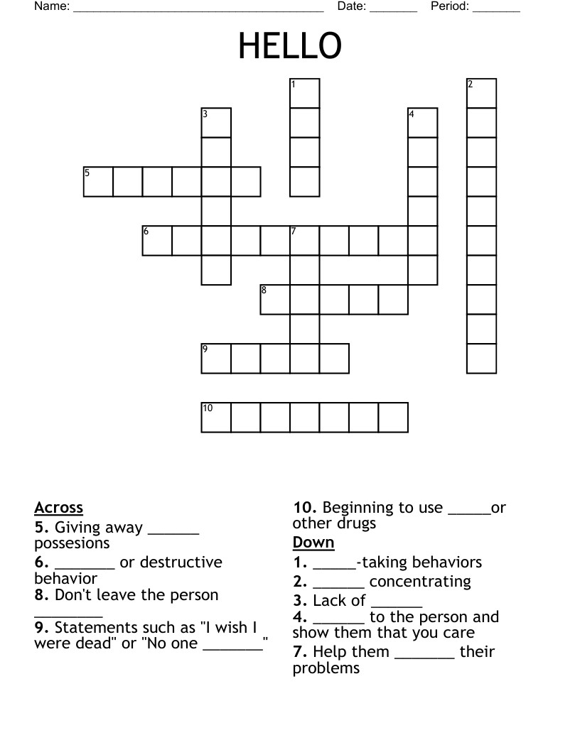 HELLO Crossword