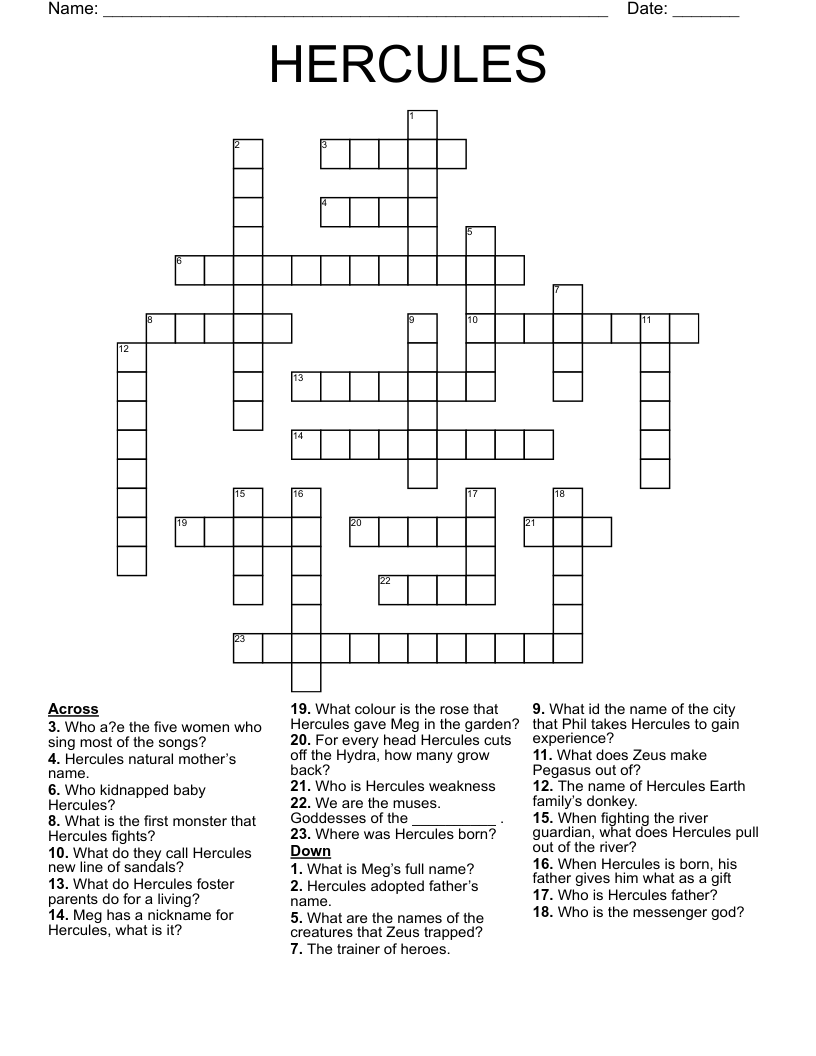 HERCULES Crossword