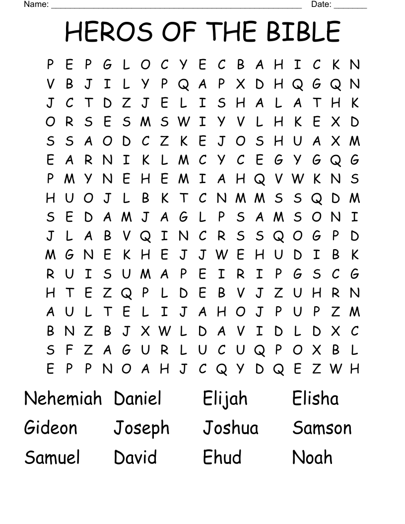 HEROS OF THE BIBLE Word Search