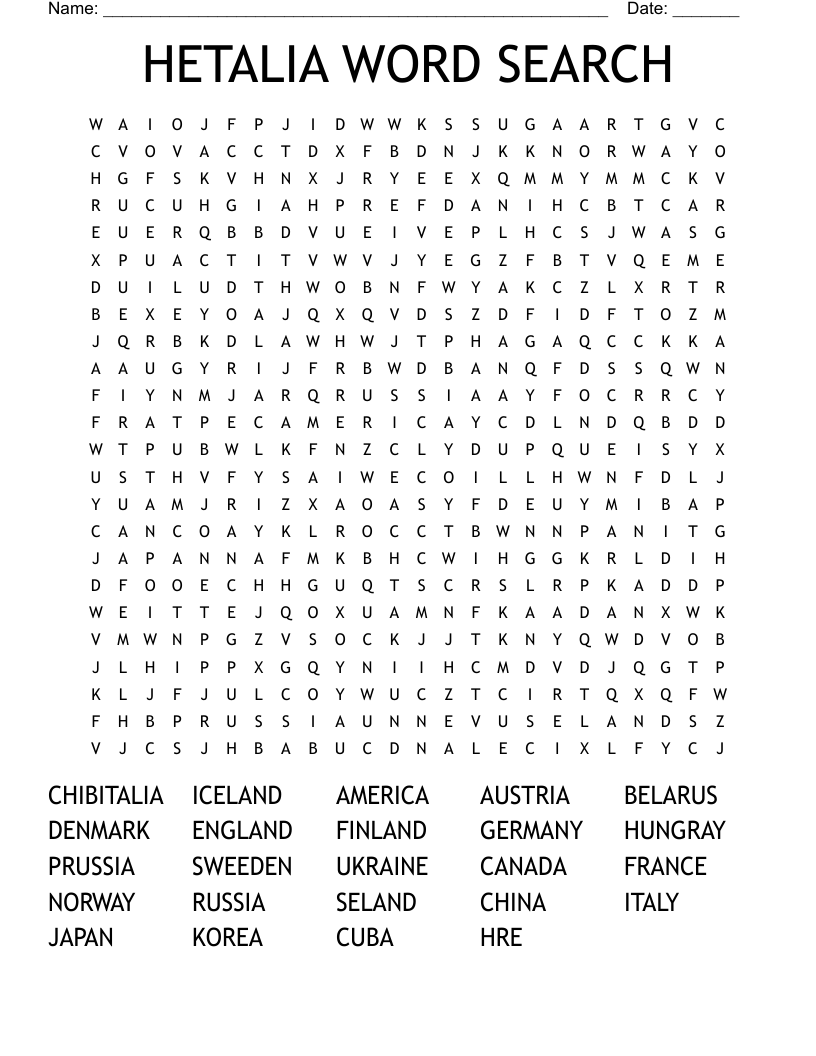 HETALIA WORD SEARCH