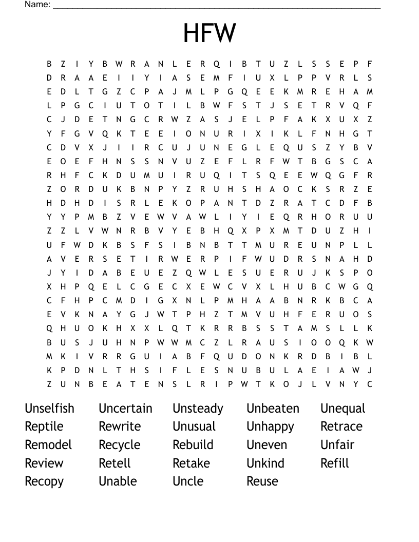 HFW Word Search